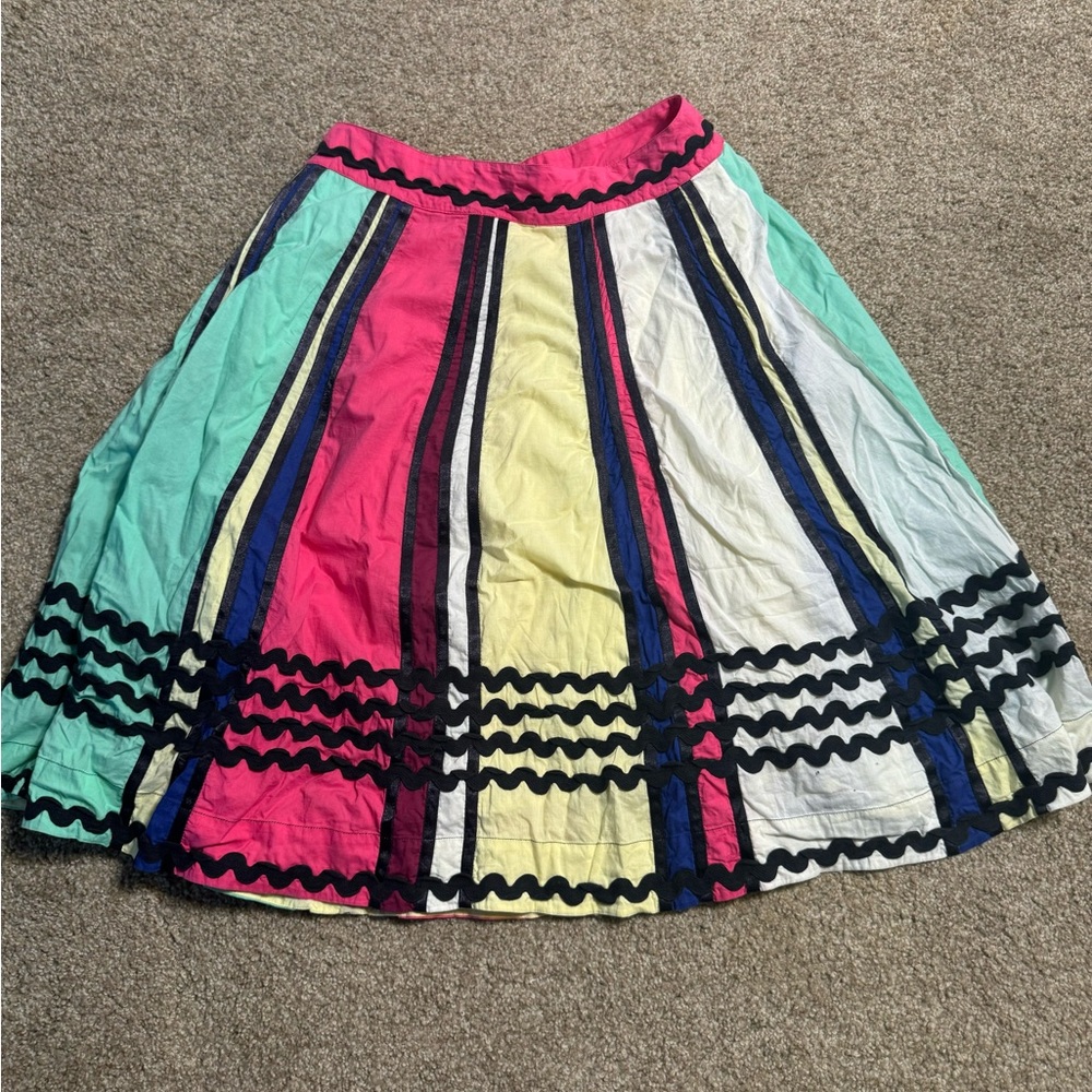 Odille Multi-colored Midi A-line Skirt 6 for Anthropologie